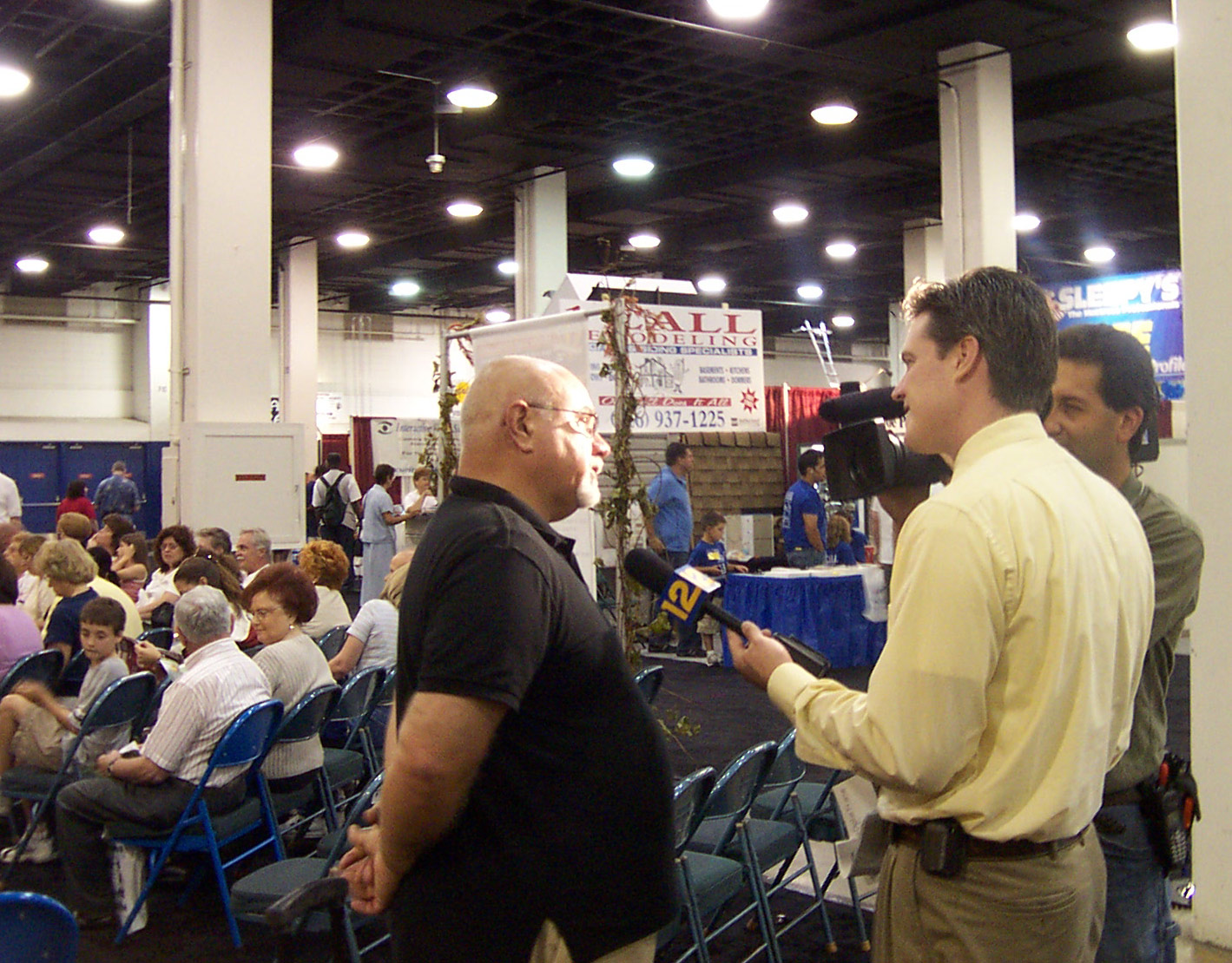 News 12 Long Island conducting an interview during a Home Show at the Nassau Coliseum.