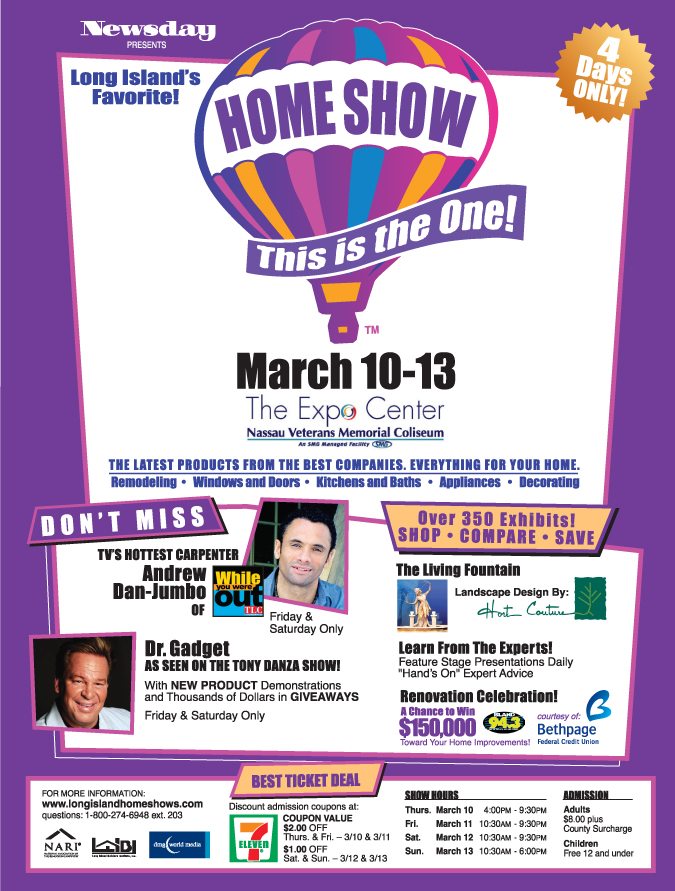 A flyer for the March 2010 Home Show at the Nassau Coliseum.